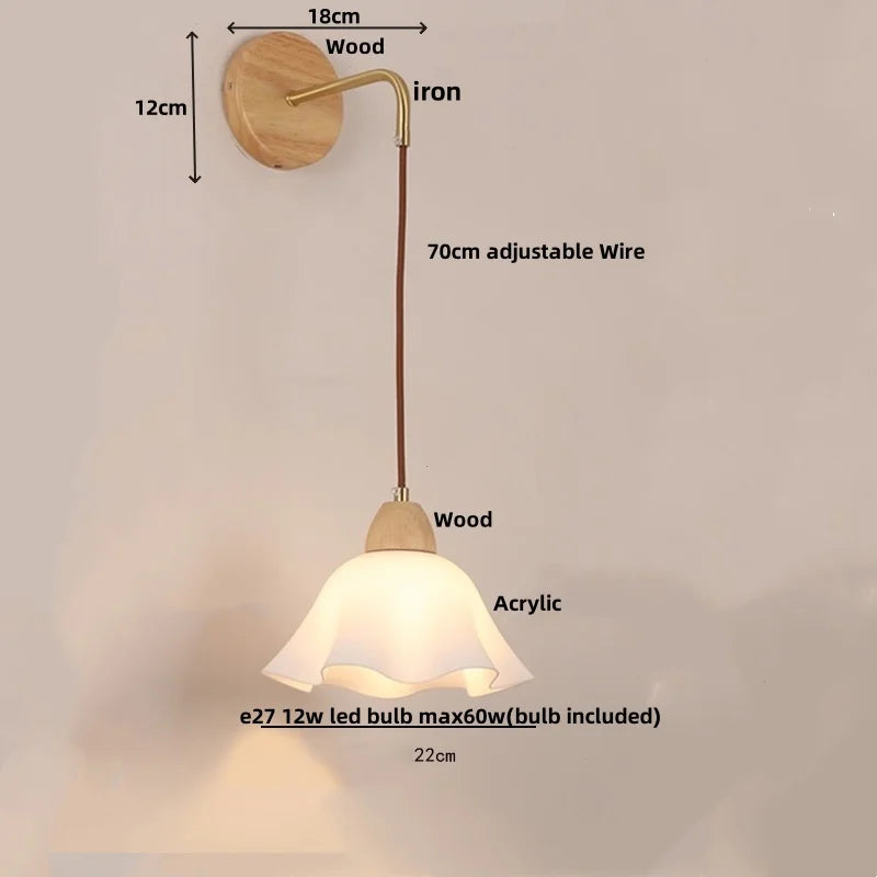 Afralia™ Adjustable LED Wall Light Fixture with Ceramic Wood Base for Dining Room, Study, Bar