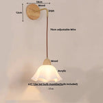 Adjustable LED Wall Light Fixture with Ceramic Wood Base for Home Decor