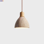 Afralia™ Yellow Travertine LED Pendant Lights for Dining Table Bedside Living Room Cafe