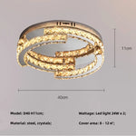 Oval Steel LED Pendant Lights with K9 Crystals