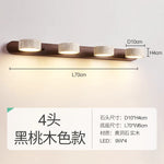 Travertine Wall Sconce Light Wood Rotatable for Bedroom Bedside