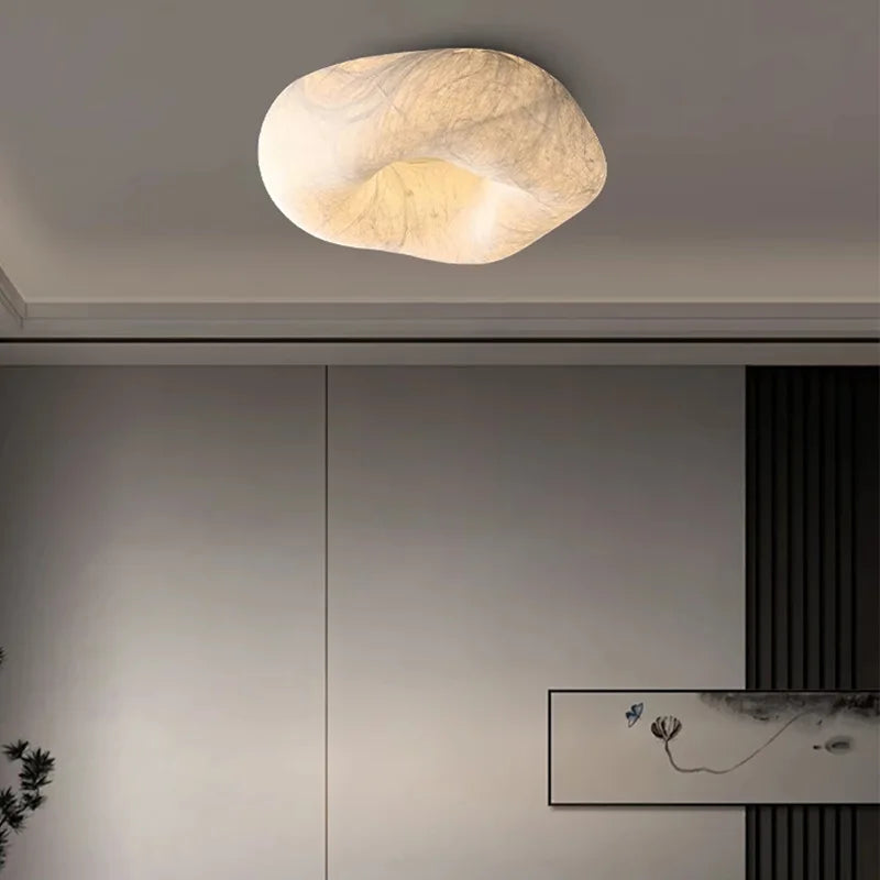 Silk Ceiling Lamp Dimmable Downlight for Bedroom Living Room