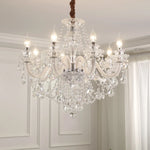 White Glass Chandelier with LED Lights for Living Room and Bedroom