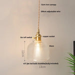 Copper Knob Iron LED Pendant Light - Adjustable Nordic Modern Hang Lamp