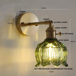 White Flower Glass Wall Lights: Up Down Rotate LED Bedroom Hotel Lamp