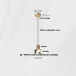 Afralia™ Wood LED Pendant Lamp: Adjustable, Modern, White Marble Hanging Lights