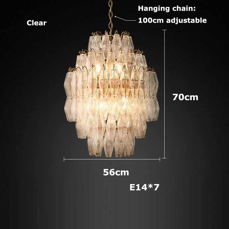 Glass Art LED Chandelier for Living Room