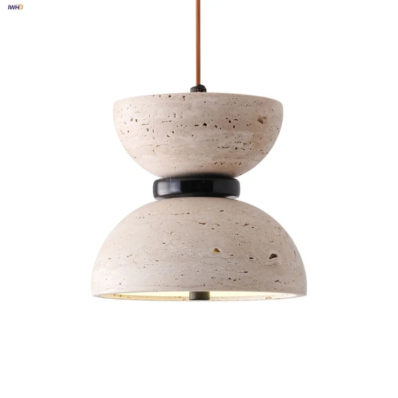 Yellow Travertine LED Pendant Light - Modern Nordic Acrylic Hang Lamp