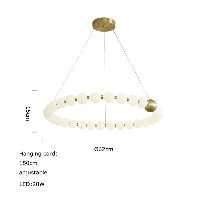 Love Gold Chrome Chandelier LED Suspension Lighting for Dinning Room