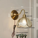 Glass Brass Wall Sconce LED Light Fixture for Dining Living Room Bathroom Mirror
