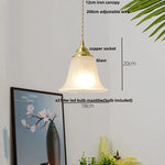 White Glass LED Pendant Lamp Copper Hanging Light Nordic Modern