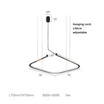 LED Square Sensor Chandelier for Living Room Lighting