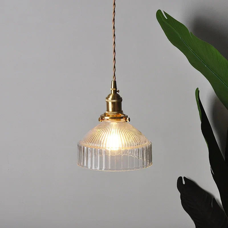 Clear Glass LED Pendant Lamp Modern Wire Adjustable Hanging Light