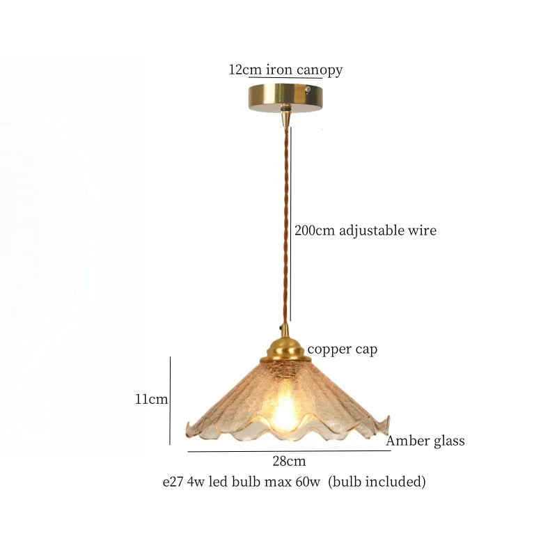 Afralia™ Cracked Glass LED Pendant Lights for Home Decor, Restaurant, Living Room, Kitchen