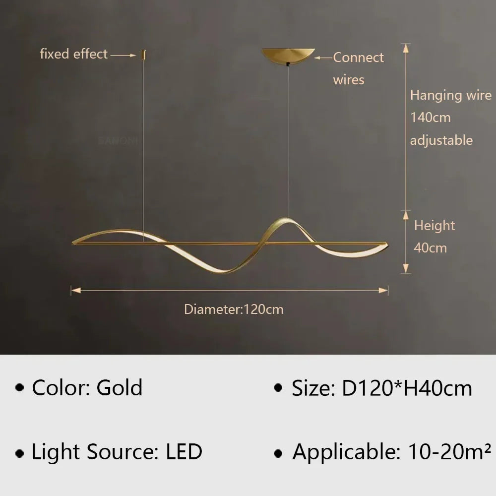 Modern LED Pendant Light - Stylish Ceiling Chandelier for Living, Dining, and Bedroom