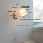 Glass Ceramic LED Wall Sconce, Rotatable Modern Walnut Wood Light