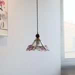 Butterfly Pink LED Pendant Lamp Walnut Wood Glass Nordic Modern Home Decor