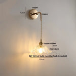 Pink Flower Glass LED Wall Light: Copper Nordic Modern Bedroom Lamp