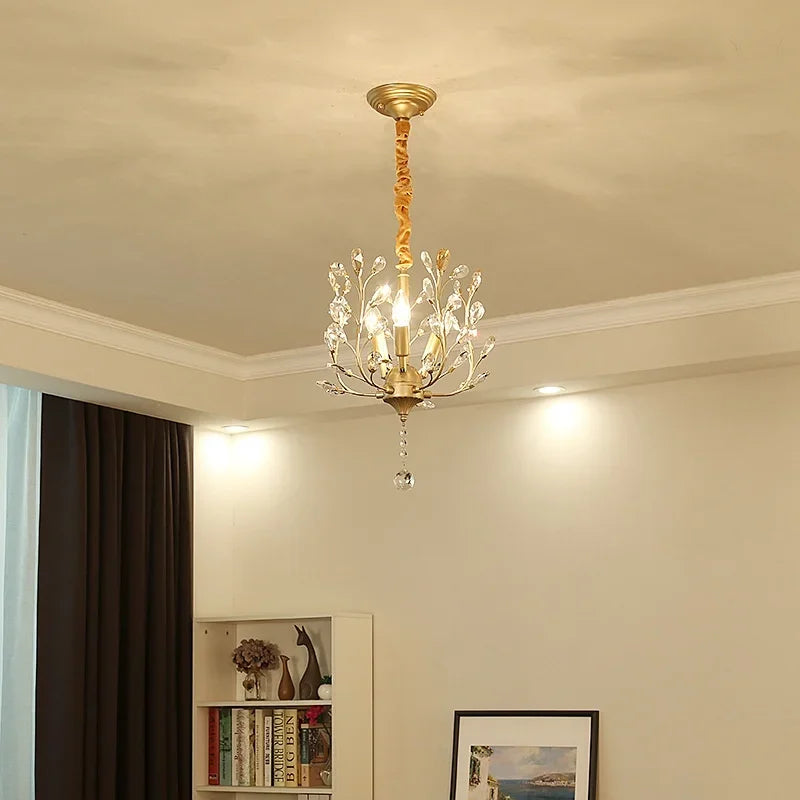Afralia™ Crystal Chain Pendant Chandelier LED Lights for Indoor Decor