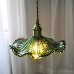Green Flower Glass Pendant Light - Modern Kitchen Bar Restaurant Hanging Lamp