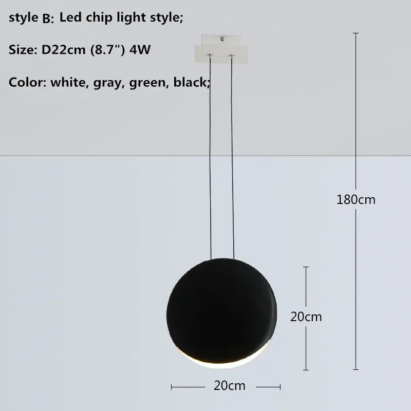 Nordic Bar Modern LED Pendant Light Resin Lustre Dining Room Hanging Lamp