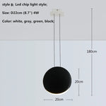 Nordic Bar Modern LED Pendant Light Resin Lustre Dining Room Hanging Lamp