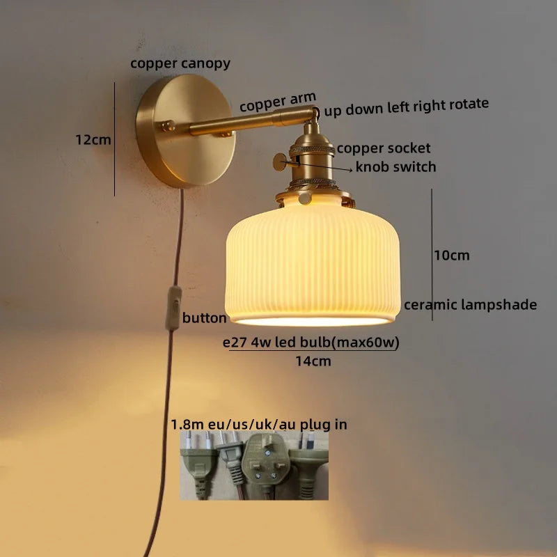 Nordic LED Wall Sconce Pull Chain Switch | Modern Bedroom Living Room Stair Light Fixtures