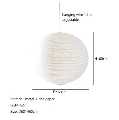Akari Rice Paper Pendant Lights - Handwoven LED Hanging Lamp for Home Décor