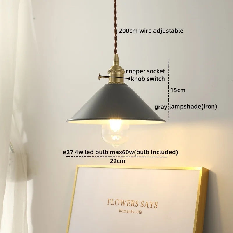 Ceramic Copper LED Pendant Lamps Modern Hanging Light Fixtures