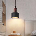 Black Travertine Pendant Light: Nordic Modern LED Hanging Lamp for Living Room & Bedroom