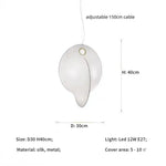 Nordic Silk Chandelier Pendant Lights for Foyer Bedroom Bar, LED Droplight Fixtures