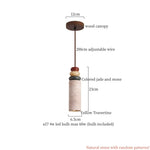 Wood Stone LED Hanging Lamp Modern Pendant Lighting for Living Room