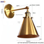 Afralia™ Iron LED Wall Lamp Vintage Style Wandlamp Industrial Luminaire