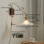 Walnut Copper LED Wall Lights Modern Bedside Lamp Applique Da Parete