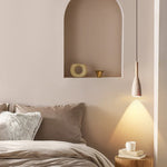 Wood Stone LED Hanging Lamp Modern Pendant Lighting for Living Room