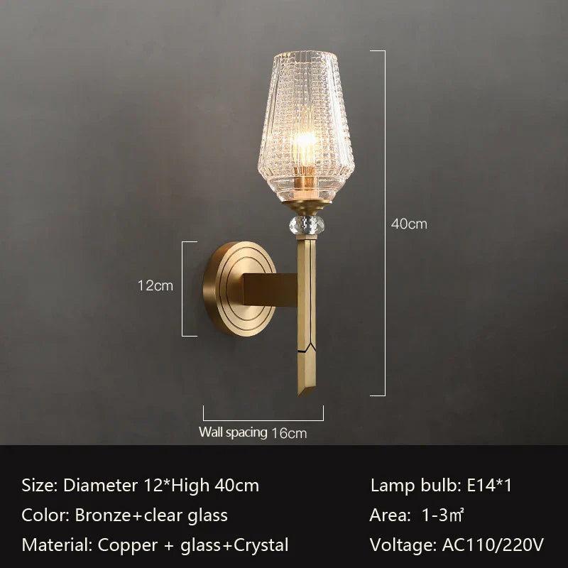 Palermo Copper & Glass Contemporary Wall Sconce