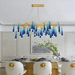 Art Deco Blue Queen Crystal Chandelier for Living Room