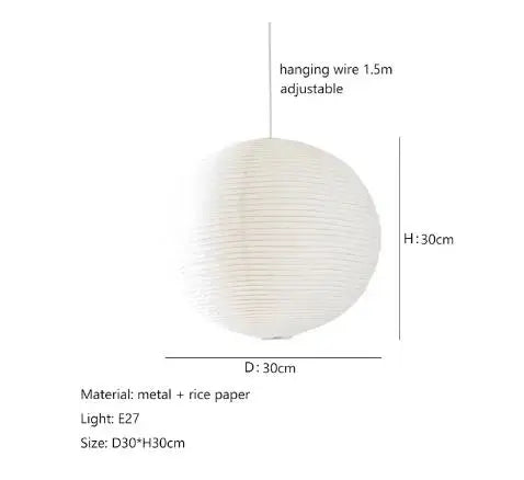Akari Rice Paper Pendant Lights - Handwoven LED Hanging Lamp for Home Décor