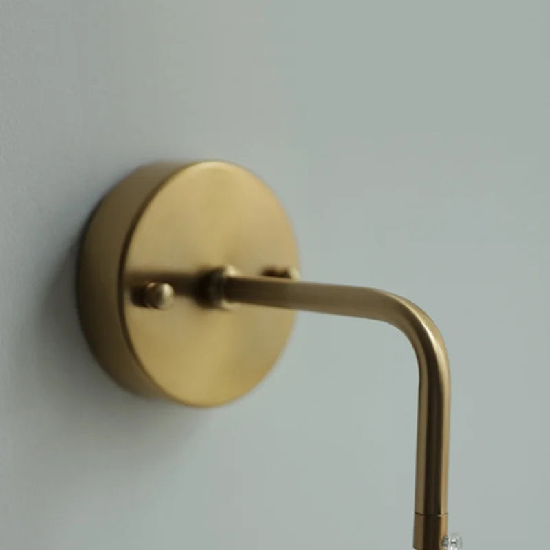 Modern Clear Glass LED Wall Light with Pull Chain for Bar, Cafe, Bathroom Mirror