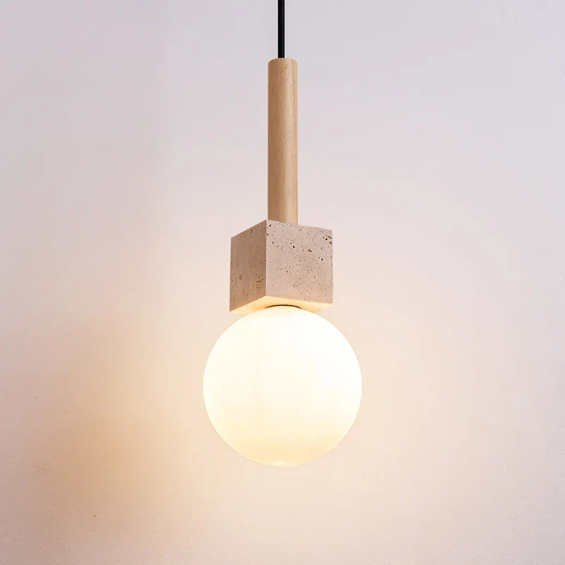 White Glass Ball LED Pendant Lights Nordic Modern Hanging Lamp