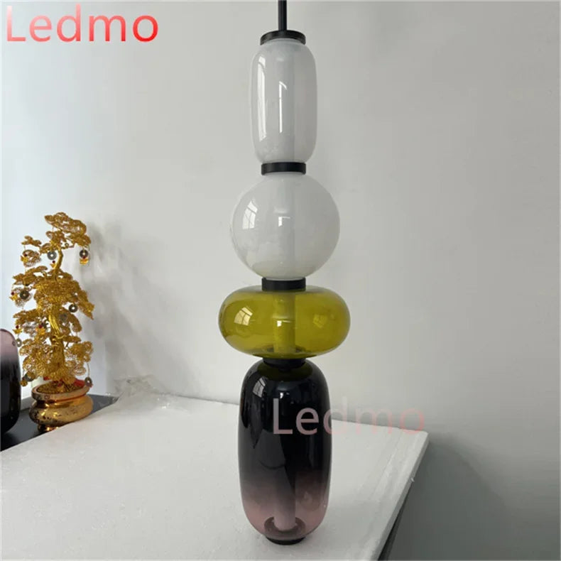 Candy Glass Ceiling Hanging Chandelier for Loft Living Room