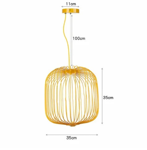 Spokes Pendant: Minimalist Birdcage Hanging Light for Villa, Lobby, Staircase & Home Decor