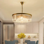 Metal Crystal Pendant Light Chandelier for Living Room, LED Hanging Lamp
