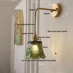 Glass Clear LED Wall Light Fixture, Modern Copper Wall Lamp