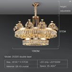 Crystal Chandelier: Postmodern Light Luxury Double-Layer Pendant for Home Living Room