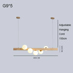 Burly Wood Walnut Glass Pendant Light for Living Room Bar Foyer