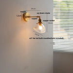 Clear Glass LED Wall Sconce Rotate Up Down, Perfect for Dining Room, Bathroom