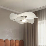 Pleated Fabric Pendant Lights E27 White Chandelier - Nordic 2 Layer Design