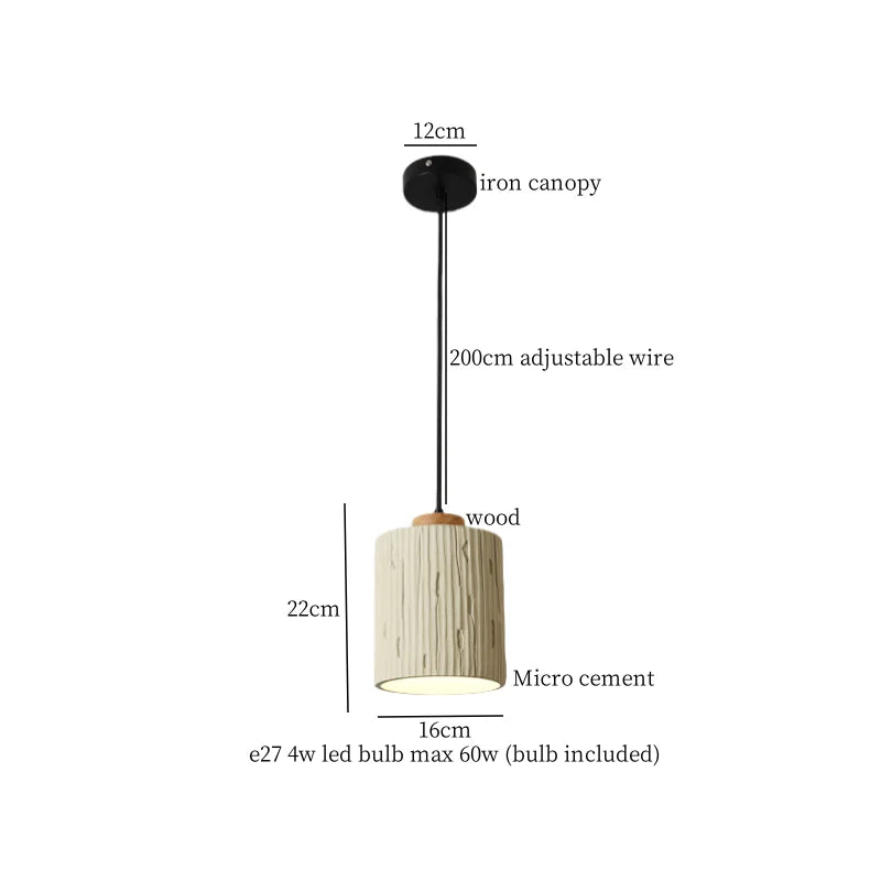 Afralia™ Columnar Micro Cement LED Hanging Lamps | Home Decor Pendant Light