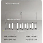 Modern Steel Bar LED Pendant Lights for Kitchen Island, Minimalist Acrylic Hanging Lamp Fixture